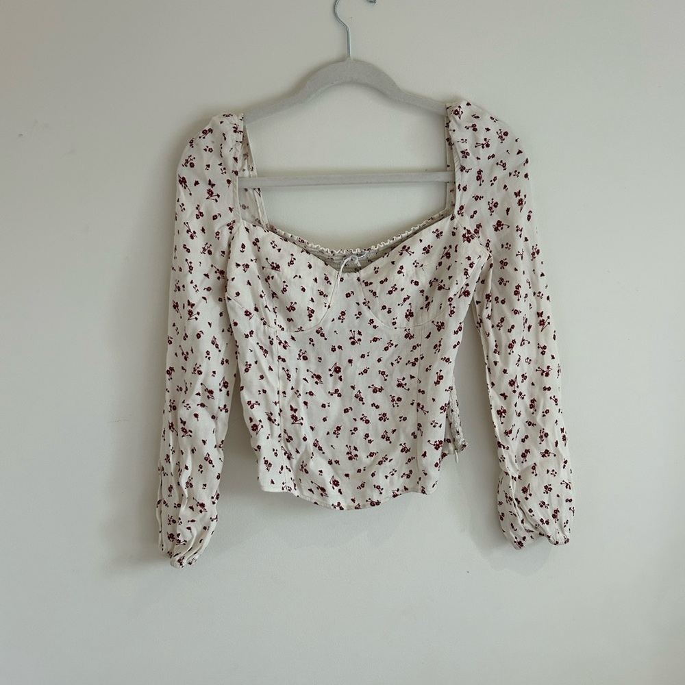Reformation Long Sleeve Floral Top